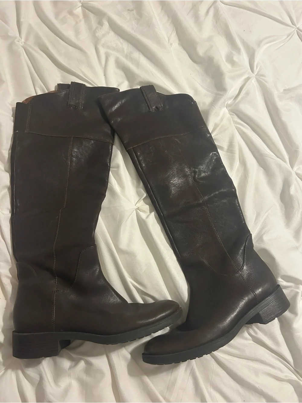 Enzo Angiolini Dark Brown Over-the-Knee Leather Boots